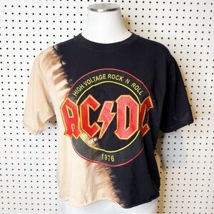 AC/DC High Voltage Rock N Roll Cropped T-Shirt Sz. L